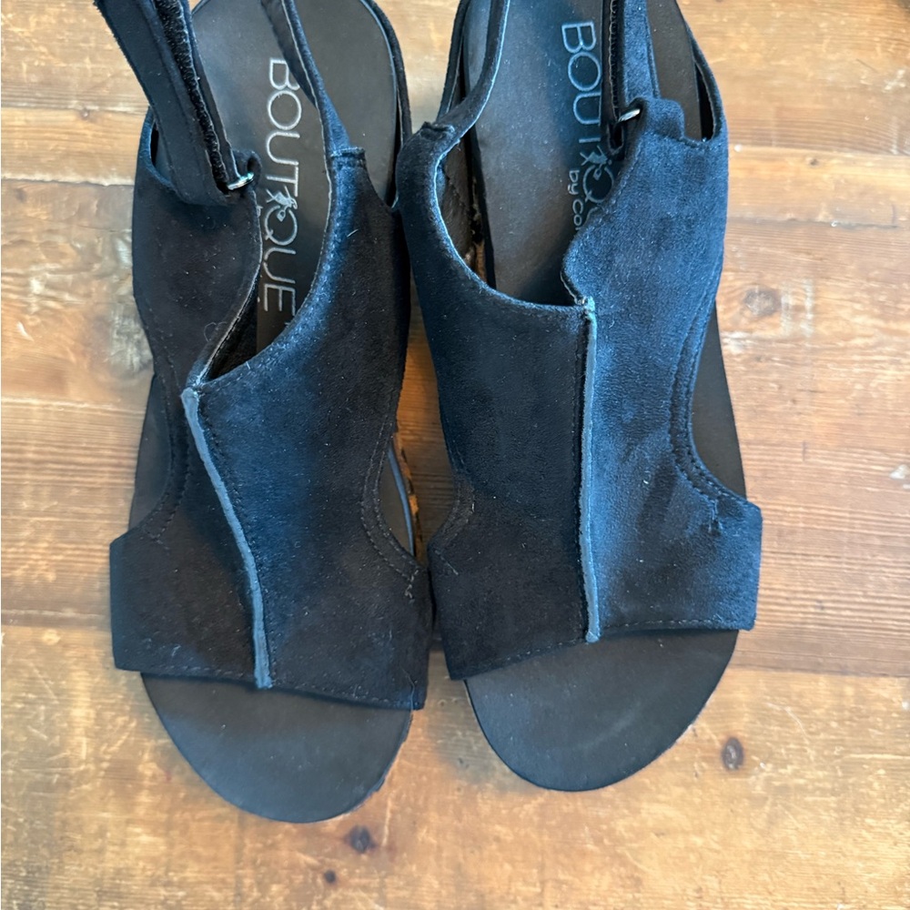 Corky’s Black and Leopard Wedges NEW - Picture 2 of 3